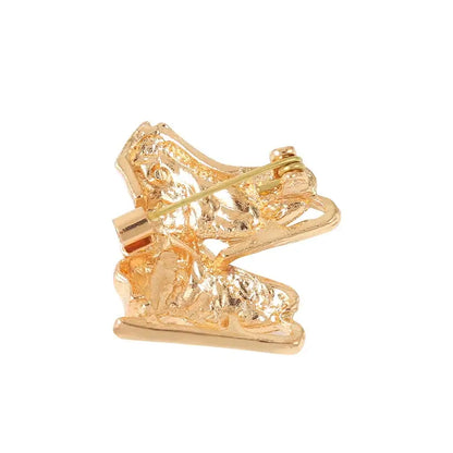 Custom Ice Skating Shoe Brooches in Black White Red - Enamel Pin Gift