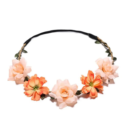Elegant Floral Wedding Headband Wreath for Women - Bride Flower Crown Party Hair Accessory