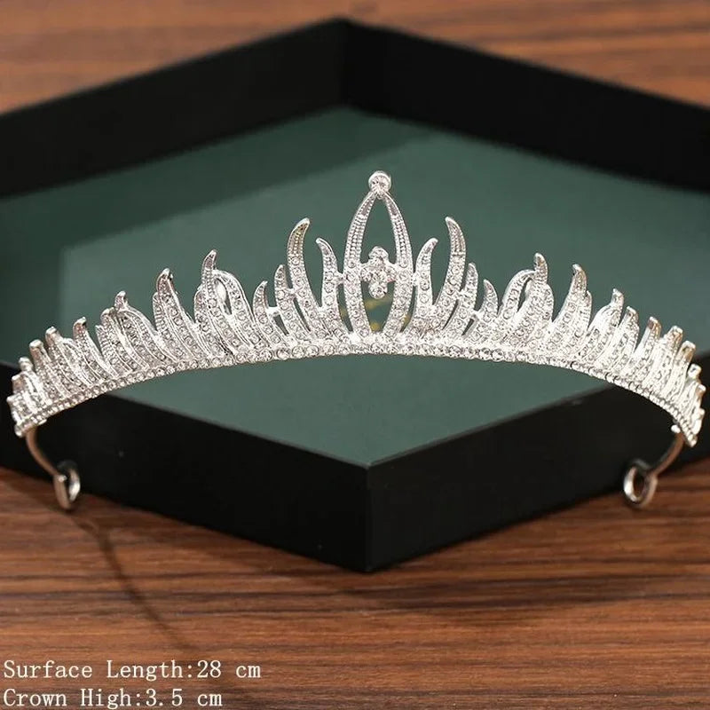 Silver Crown Tiara Hair Accessories for Brides - Top-Rated Crystal Rhinestone Diadem Silver 11