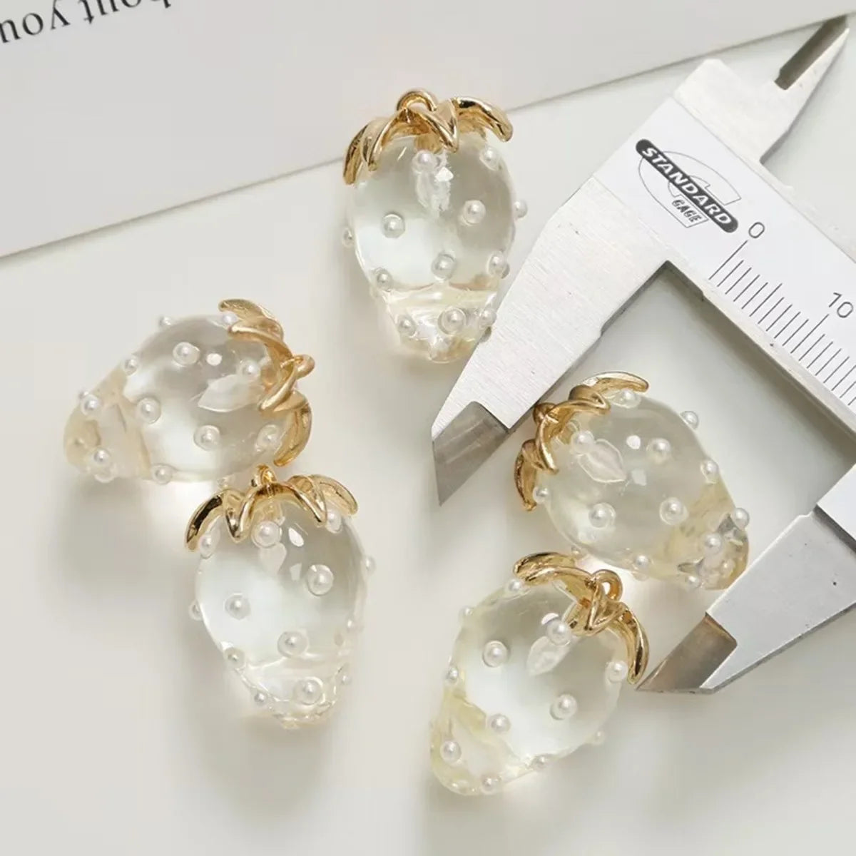 3D Resin Strawberry Charms Set for DIY Jewelry and Keychains