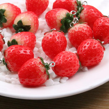Charming 3D Resin Strawberry Charms for DIY Jewelry Accessories and Cute Gifts