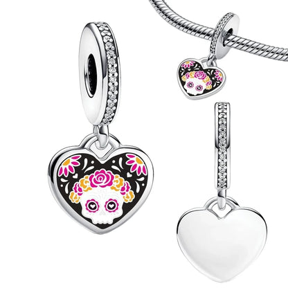925 Sterling Silver Heart Wings Infinity Charm Gift Box Compatible with Pendant Bracelet Necklace for Ladies DIY Fine Jewelry
