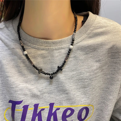 Kpop Goth Y2K Star Pendant Silver Chain Necklace for Unisex Grunge Emo Fashion