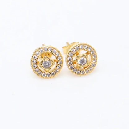 European 925 Silver Blue Snowflake Moon And Heart Zircon Stud Earrings For Women Holiday Exquisite Charm Jewelry