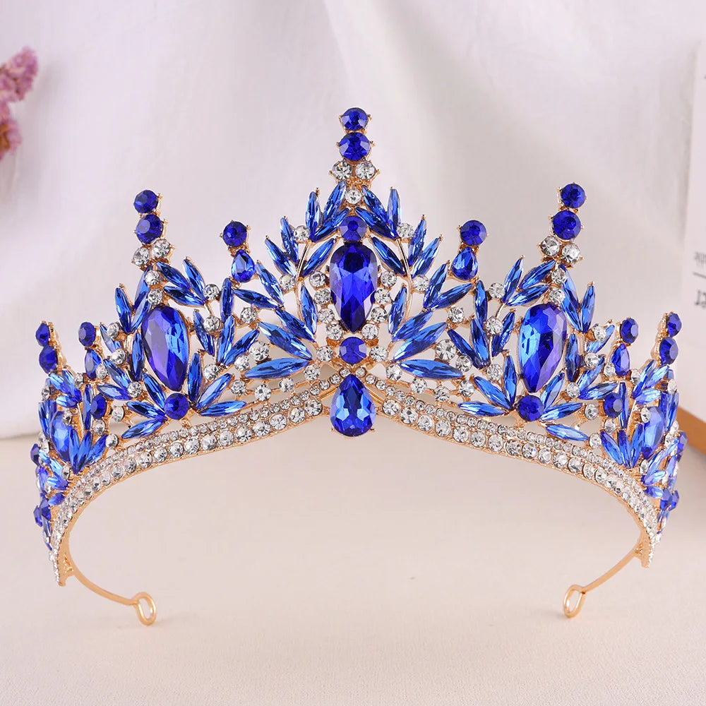 Diezi Baroque Vintage Crystal Tiara Crown for Women and Girls Wedding Party Elegant Rhinestone Hair Jewelry