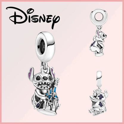 Disney 925 Sterling Silver Stitch Minnie Winnie Dangle