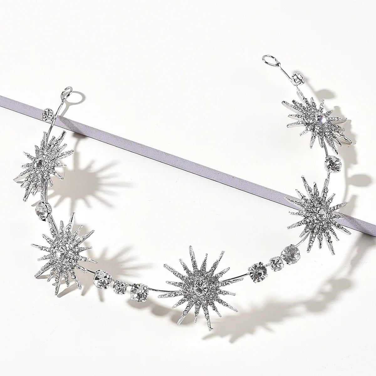 Wedding Crown Hair Jewelry - Double Layer Crystal Star Headpiece with Rhinestones Style 11