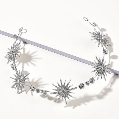 Wedding Crown Hair Jewelry - Double Layer Crystal Star Headpiece with Rhinestones Style 11
