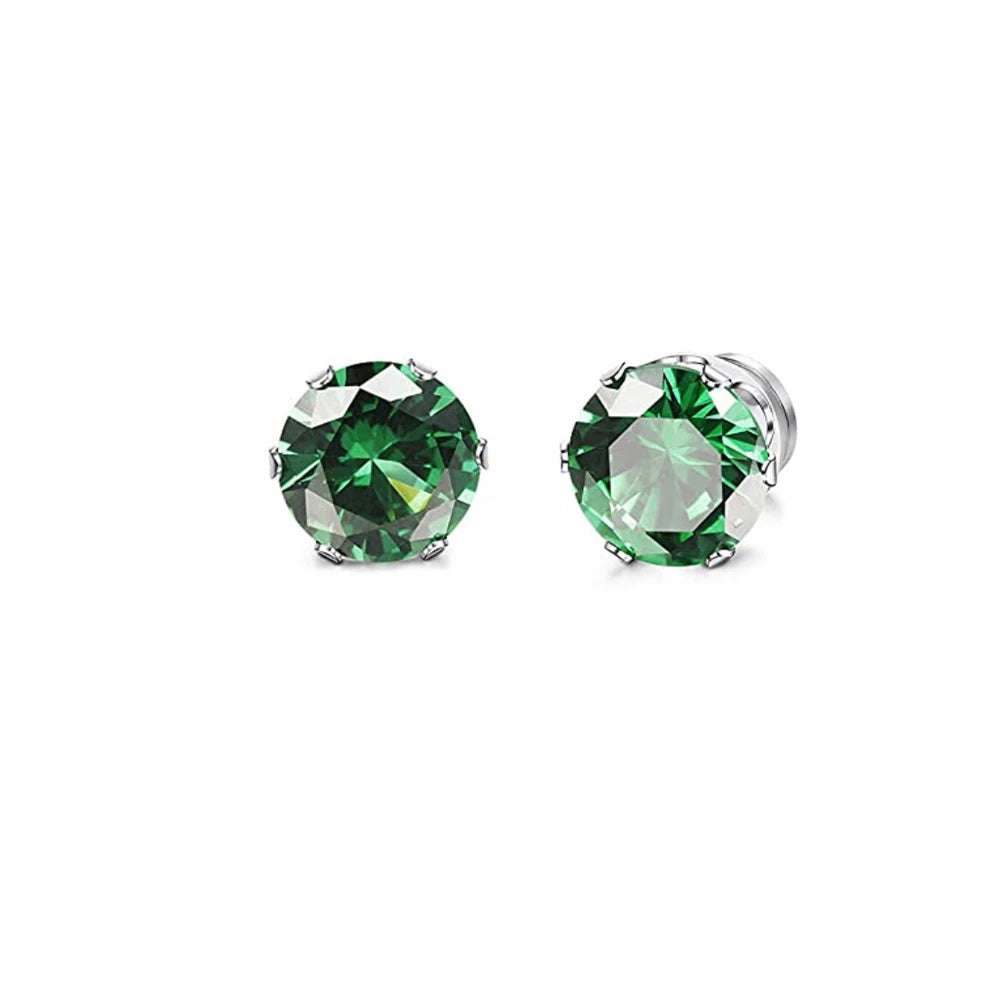 2PC Magnetic Clip-On Zircon Earrings for Unisex Easy Wear Punk Style Non-Piercing Jewelry