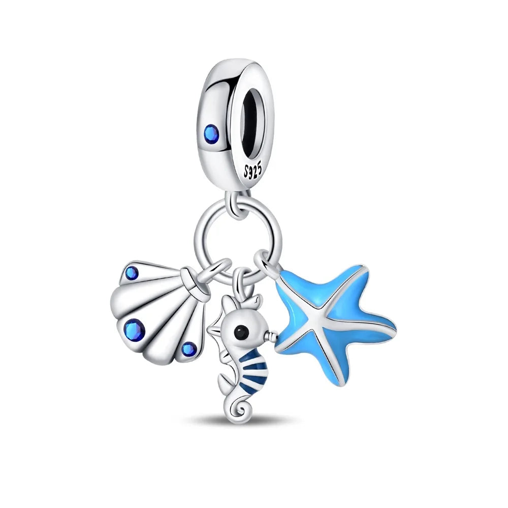 Sterling Silver Ocean-Themed Charm Pendant for Bracelets and Necklaces PAC1143