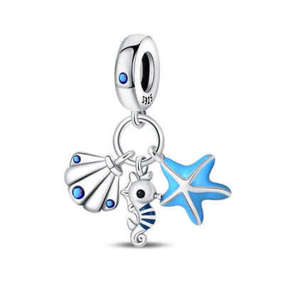 Sterling Silver Ocean-Themed Charm Pendant for Bracelets and Necklaces PAC1143