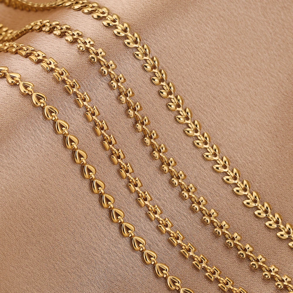 Gold Plated Stainless Steel Chain for DIY Jewelry Crafting Necklace Bracelet Anklet 1 Meter