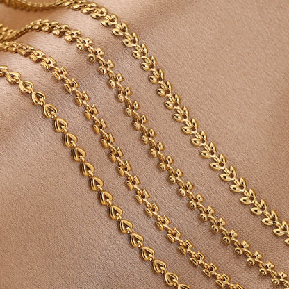 Gold Plated Stainless Steel Chain for DIY Jewelry Crafting Necklace Bracelet Anklet 1 Meter