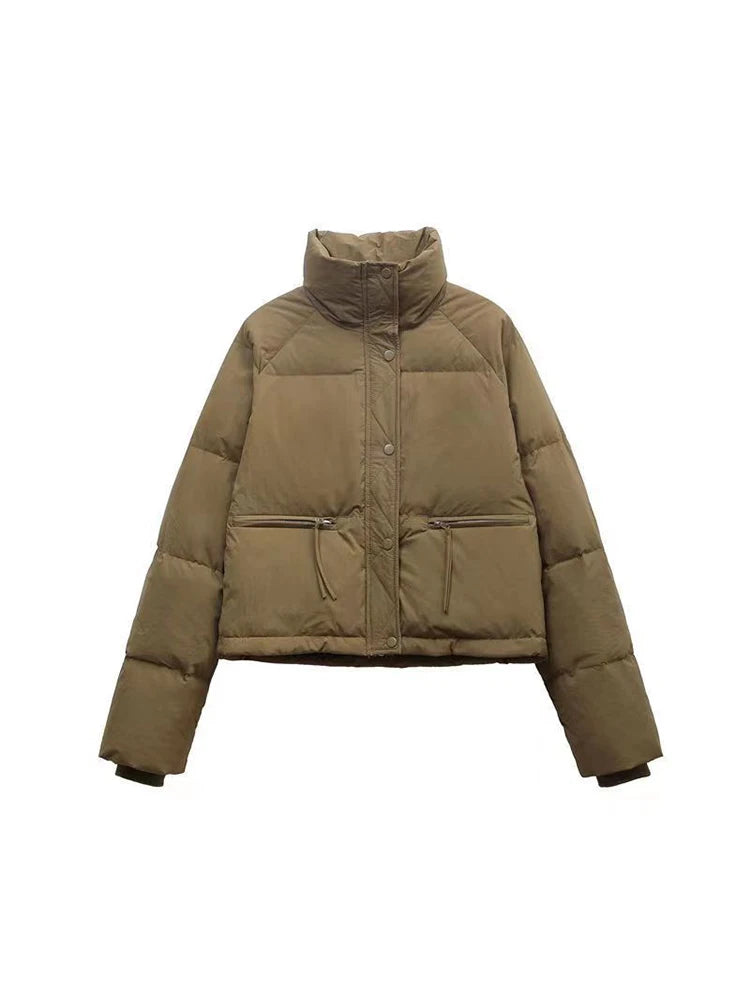 Women's Winter Short Padded Cotton Stand Collar Puff Coat