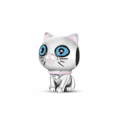 Exquisite 925 Silver Cat Claw Pendant Beads with Safety Chain for European Bracelets B6041