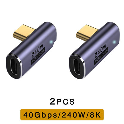 UGOURD USB4 Type C to Type C Adapter Thunderbolt 3 4 40Gbps OTG Extension Cable PD 240W Support 8K120Hz for Laptops