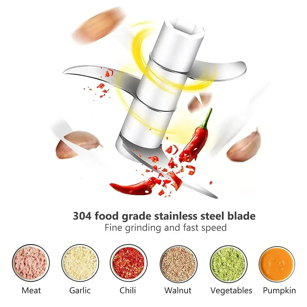 Mini Electric Garlic Chopper with USB Charging - Powerful 100/250mL Ginger Garlic Onion Masher and Meat Crusher
