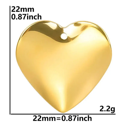 4Pcs Lot Stainless Steel Geometric Hammered Heart Dangle Charms for DIY Jewelry Making S863-G