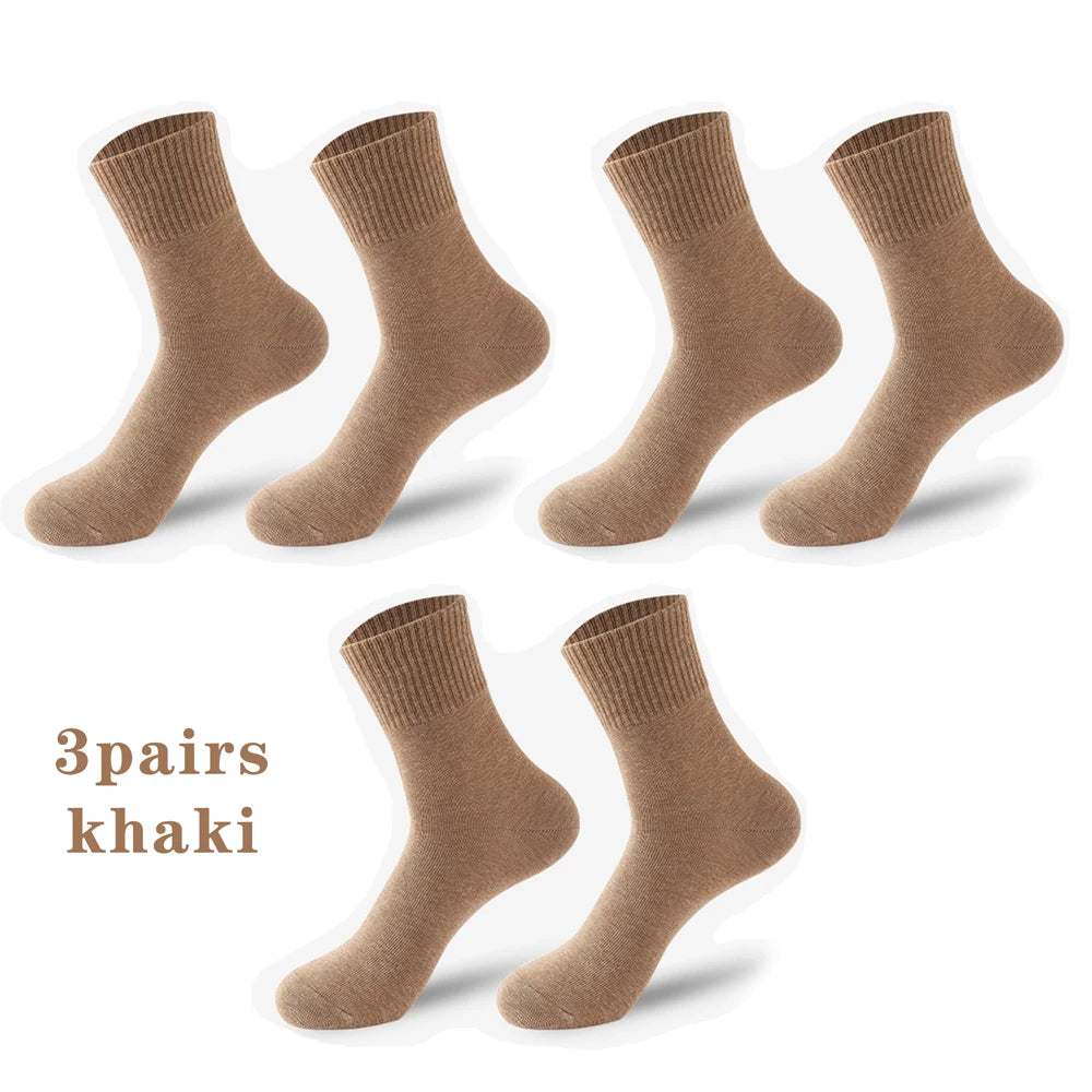 3 Pairs Womens All Season Cotton Cushion Mid Calf Socks
