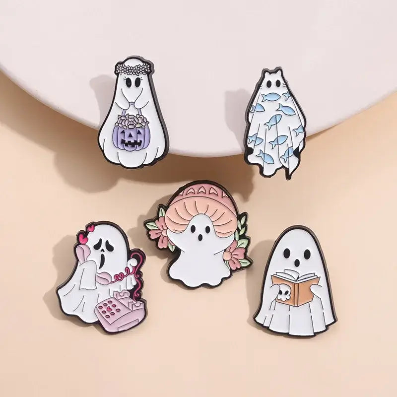 Cute Fashion Ghost Enamel Pins Brooch Set for Accessories