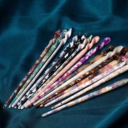 Vintage Chinese Style Acetate Resin Hair Sticks for Women Weddings