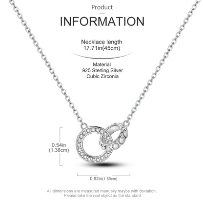 Elegant 925 Sterling Silver Zircon Butterfly Heart Pendant Necklace for Women Anniversary Gift KTN041