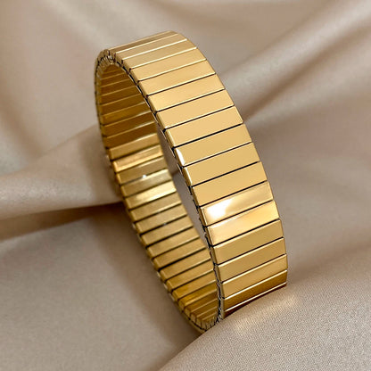 Vintage Punk Stainless Steel Mesh Cuff Bracelet for Women and Men