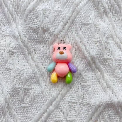 3D Resin Cartoon Bear Charms Set for DIY Jewelry Crafting