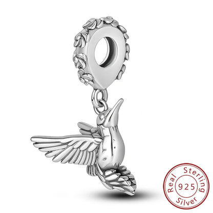 Glowing Firefly Butterfly Charm Bead 925 Sterling Silver Pendant for Bracelets KTC375