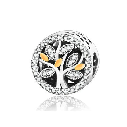 European Zircon Charm Beads 925 Silver Pendant Necklace for Women Gift P1015