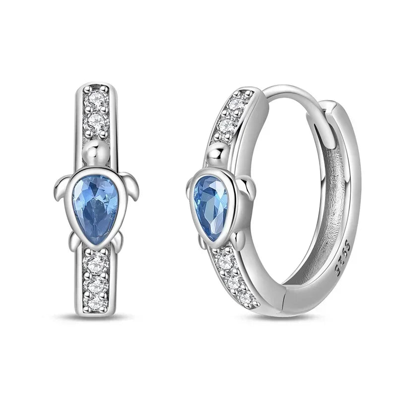 925 Sterling Silver Gold Hoop Earrings Halloween Pumpkin Skull Christmas Tree Zircon Studs for Women DIY Jewelry