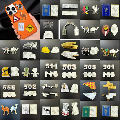 Stylish Saudi Arabia Themed Metal Pin Brooches for Mobile Phones