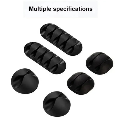 Silicone USB Cable Organizer Clips Self Adhesive Wire Winder for Headset Mouse Keyboard iPhone Huawei