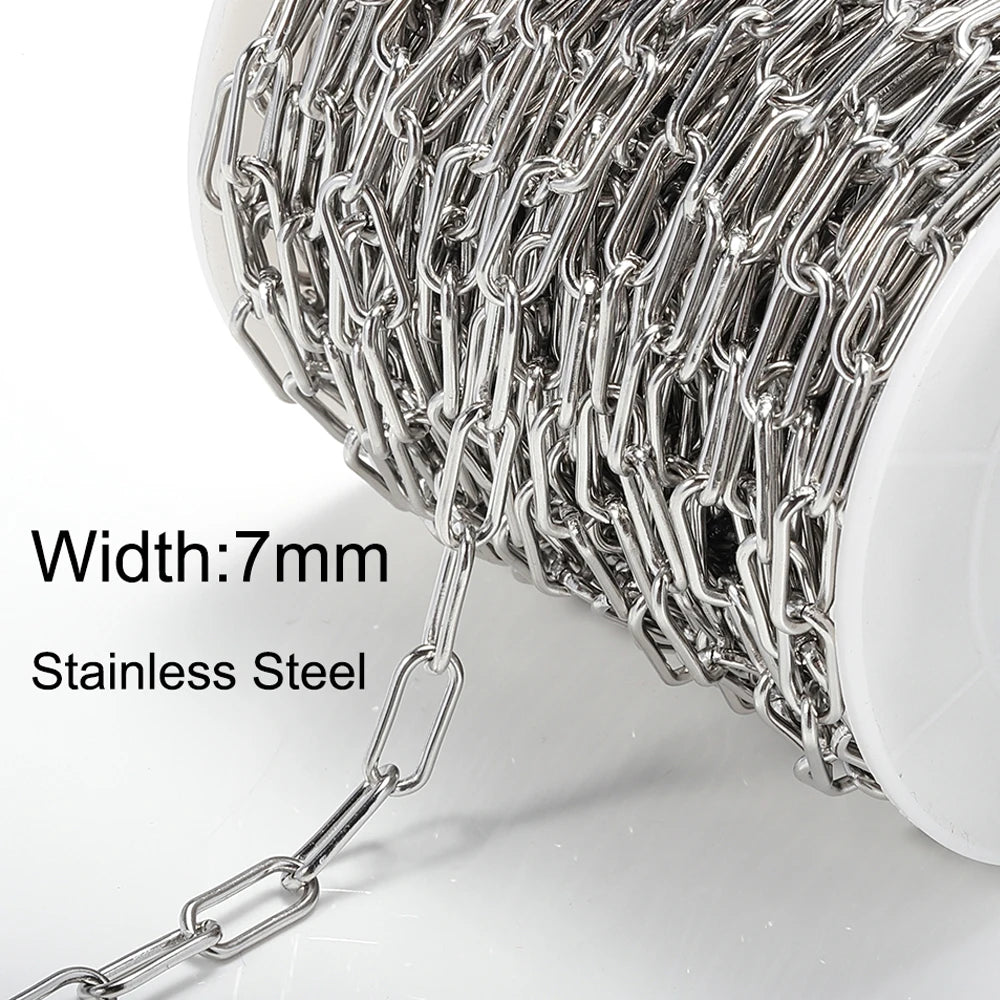 Stainless Steel Circle Link Chain for DIY Jewelry Making Necklace and Bracelet Supplies