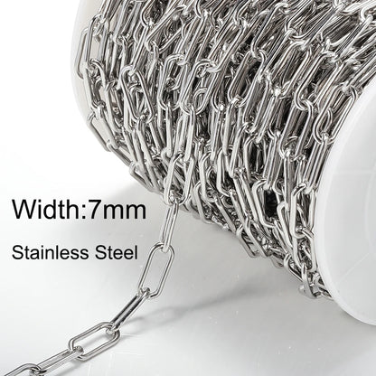 Stainless Steel Circle Link Chain for DIY Jewelry Making Necklace and Bracelet Supplies
