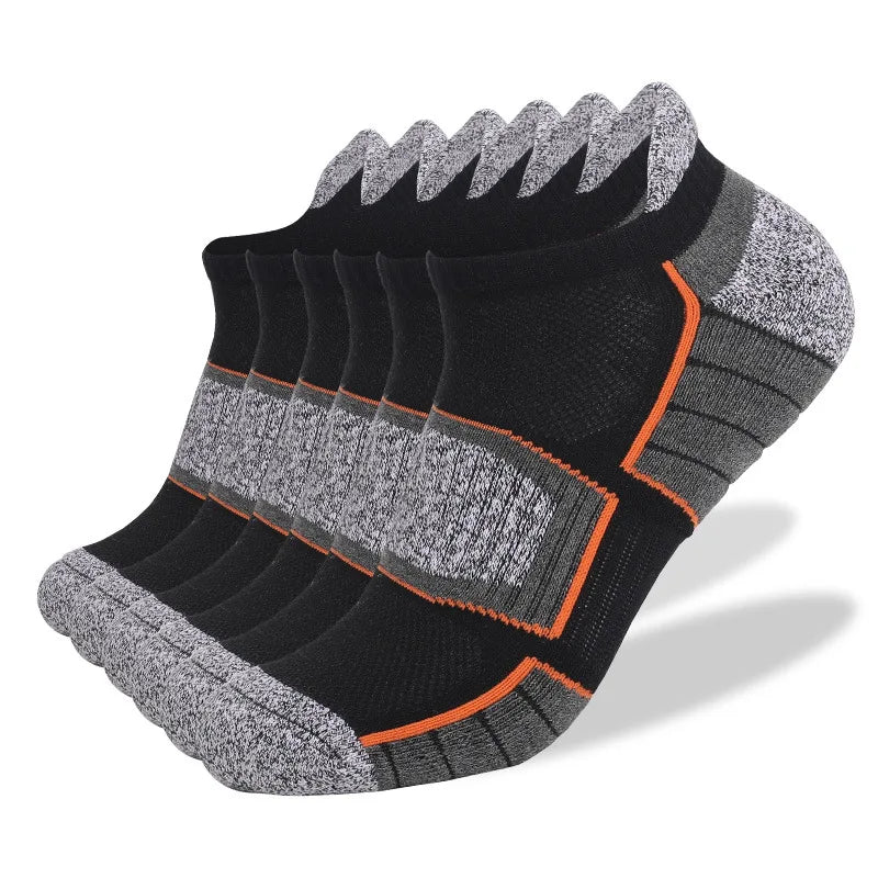 6 Pairs Mens Anti Slip Terry Sole Hiking Socks Arch Support