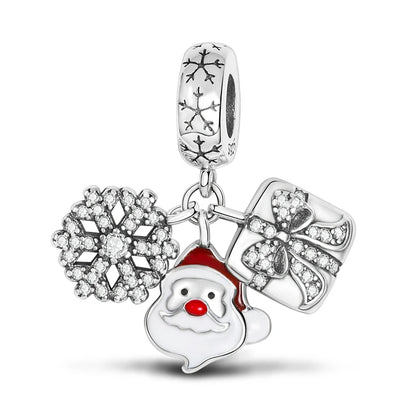 Sterling Silver Snowman Charm Beads for Bracelets Jewelry Gift KTC074