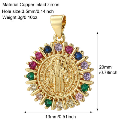 Gold Cubic Zirconia Cross Dangle Charms for Jewelry Making Necklace Bracelet Earrings