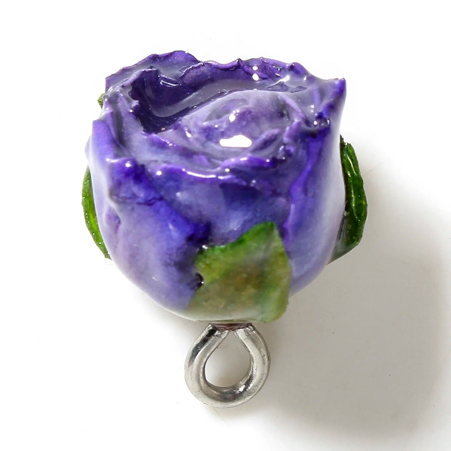 Handmade Multicolor 3D Resin Flower Charms for DIY Jewelry Earrings 2x16mm