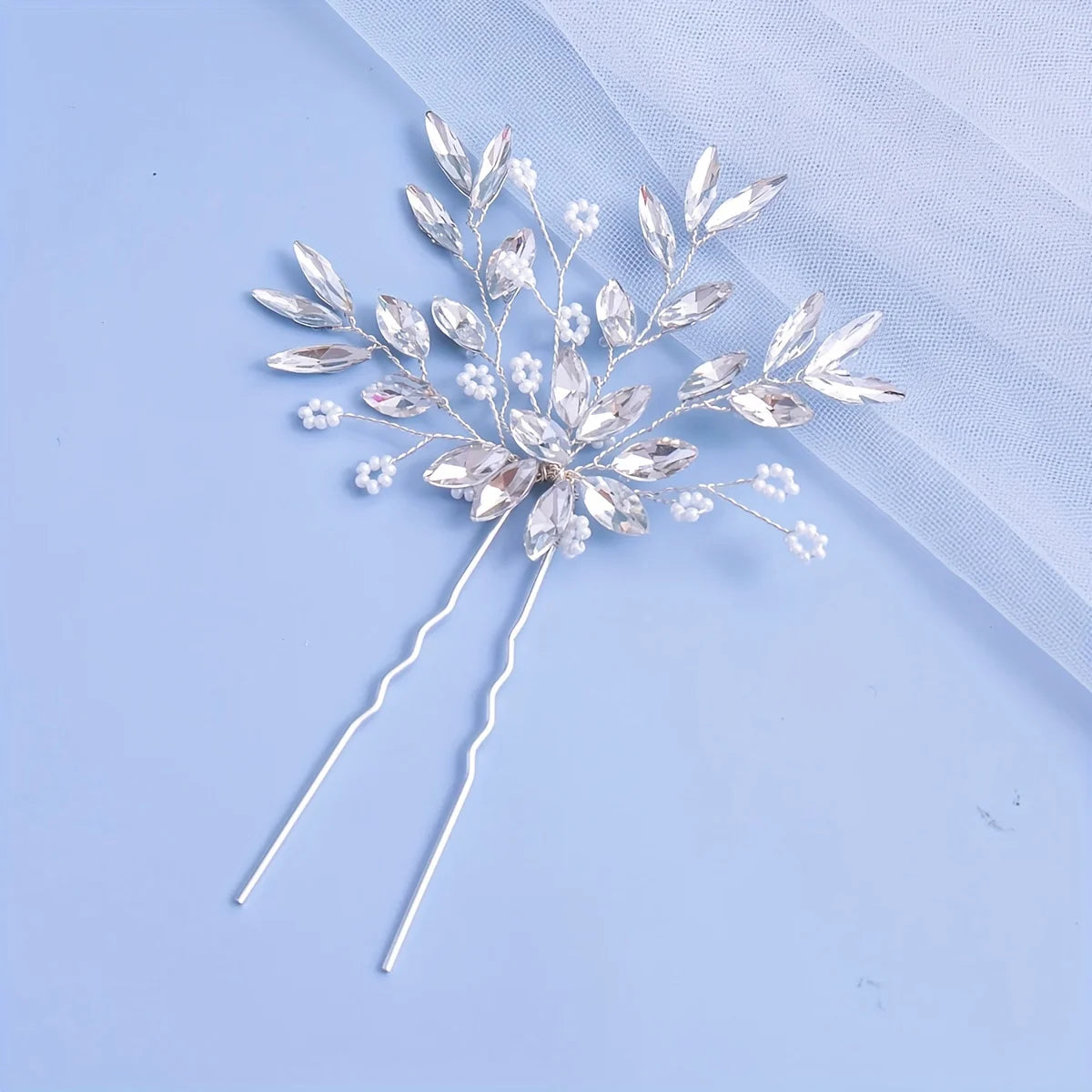 Elegant Crystal Pearl Rhinestone Hairpins for Women Bridal Party Accessories