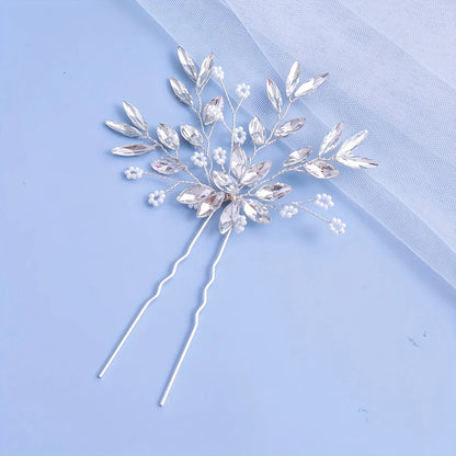 Elegant Crystal Pearl Rhinestone Hairpins for Women Bridal Party Accessories