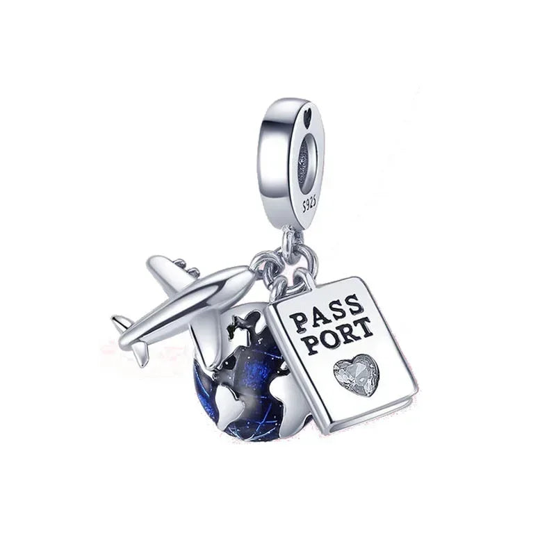 Sterling Silver Astronaut Planet Charms for Bracelets and Earrings AMC012054