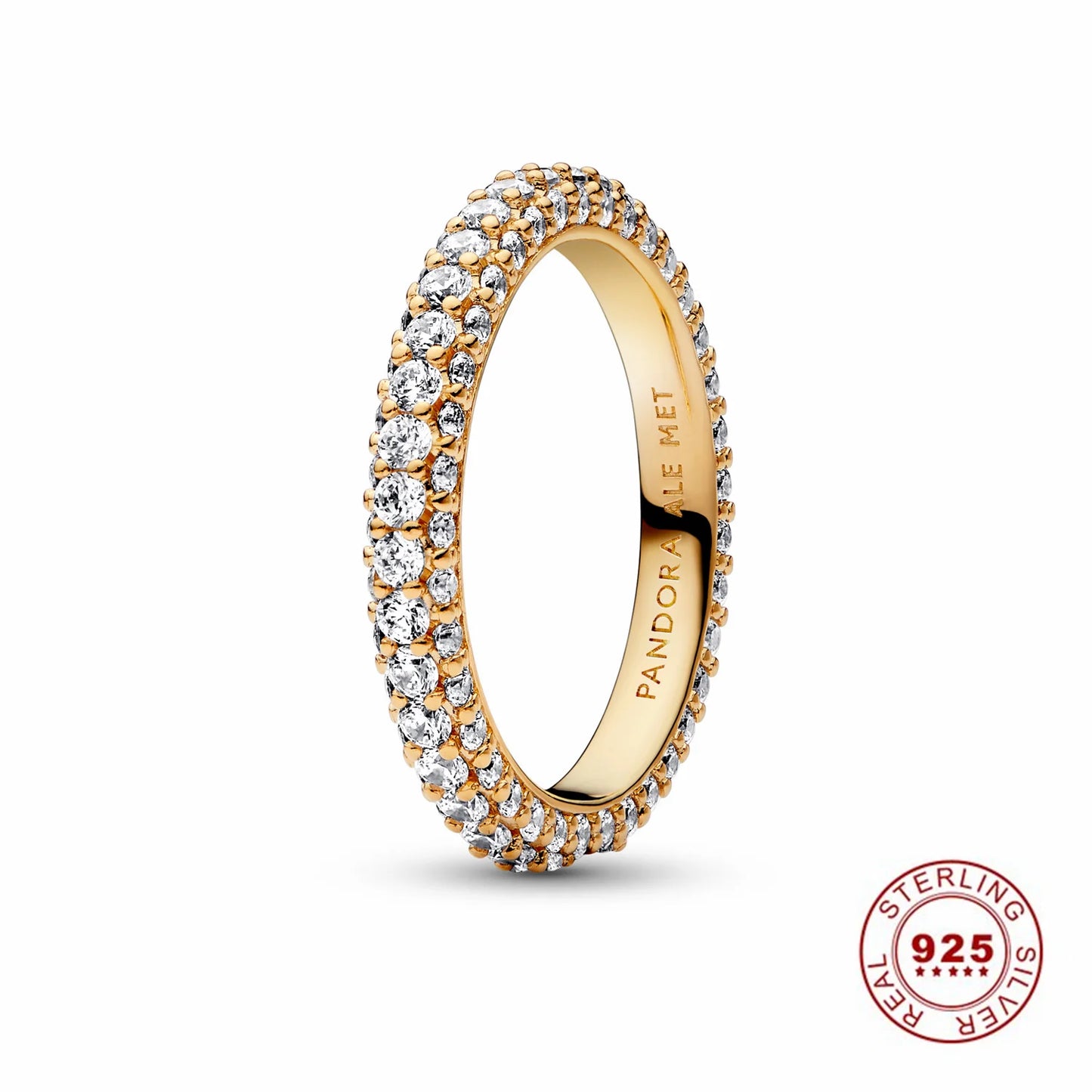 Crown 925 Sterling Silver Stackable Ring with Shiny Rose Gold Zircon for Women Elegant Fashion Jewelry and Wedding Gifts PAR323