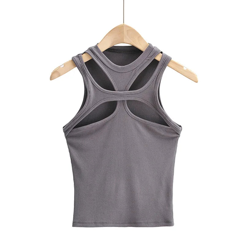 Dozw Girls Cotton Knit Tank Top Hollow Out Vest Chic Casual