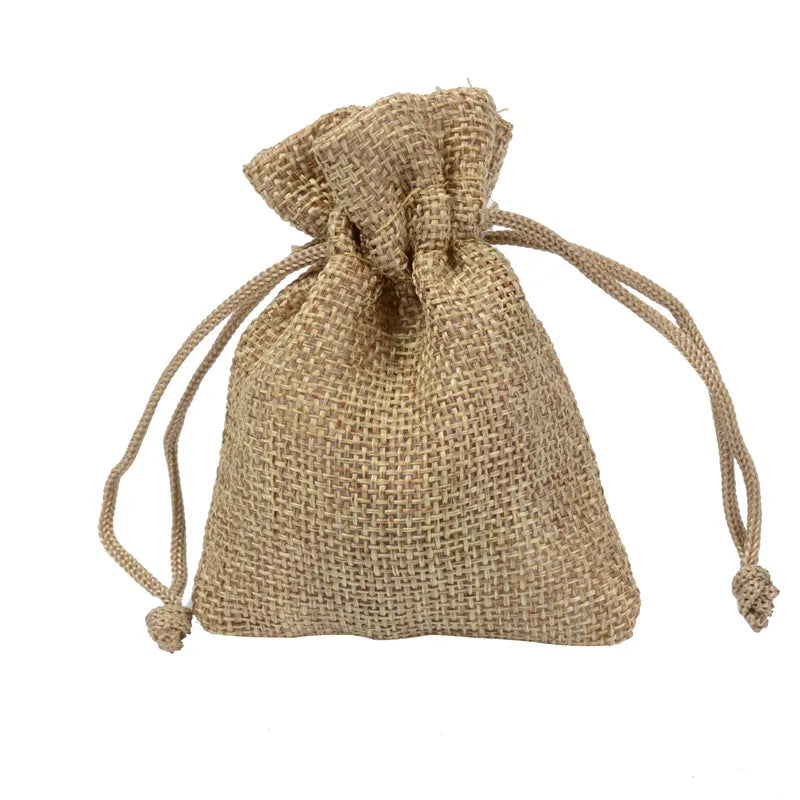 Colorful Cotton Jute Gift Pouches Set of 50 - Customizable Storage Bags for Jewelry and Accessories