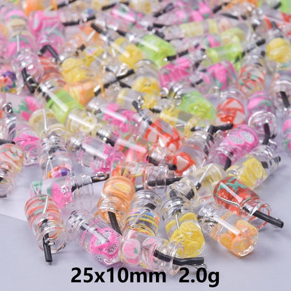 Vibrant 3D Fruit Drink Bottle Charms Set for Jewelry and DIY Crafting
