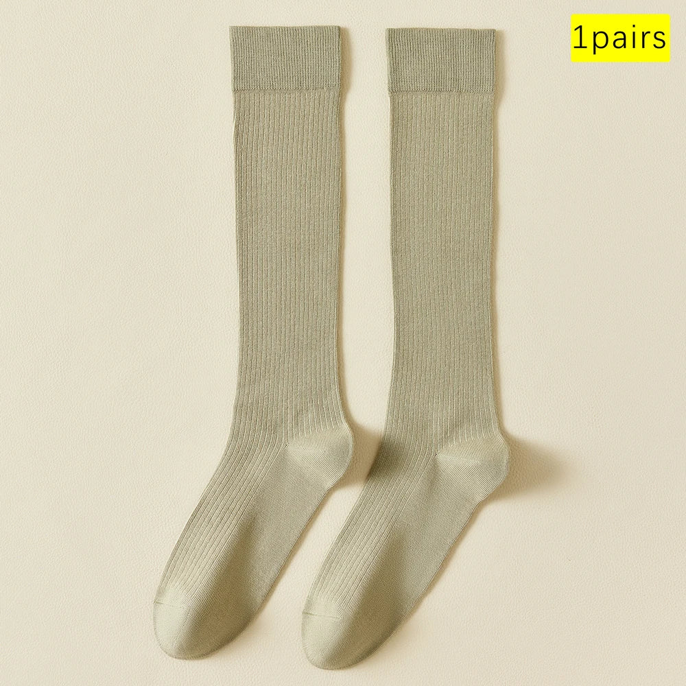 Lightweight Stackable Seamless Cotton Blend Mid Calf Socks