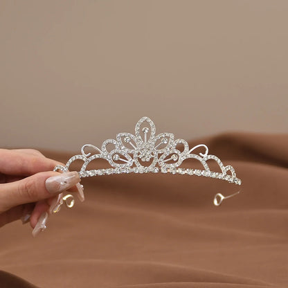 Mini Crystal Bridal Crown Comb for Girls - Rhinestone Pearl Tiaras for Weddings and Birthdays