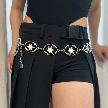 Western Cowgirl Metal Concho Waist Chain Belt Adjustable