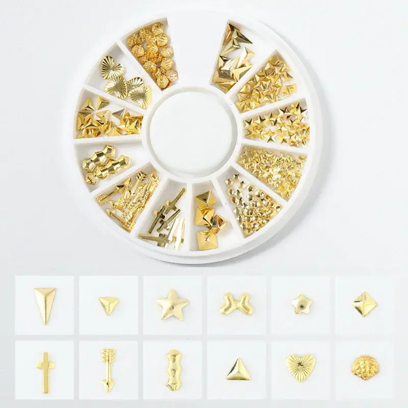 Resin Filling Metal Rivet Moon Stars Nail Art Decorations Mixed Beach Ocean Style Jewelry DIY Charms PP-XY-16